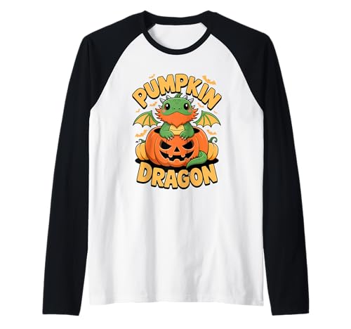 Pumpkin Patch Dragon Bearded Dragons Halloween Raglan von Spooky Candy Pumpkin Squad