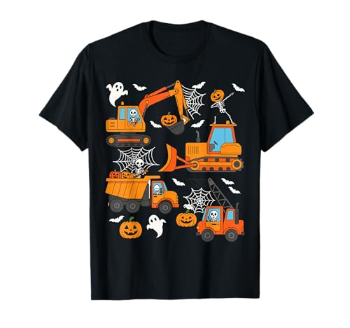 Construction Trucks Kleinkind Jungen Halloween Shirt T-Shirt von Spooky Construction Halloween Toddler Costume Tees