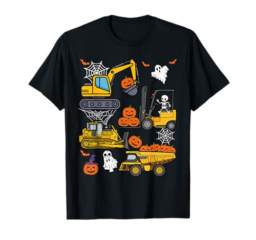 Gruseliges BAU-Trucks Halloween-Kostüm Kleinkind Jungen T-Shirt von Spooky Construction Trucks Halloween Costume Ades