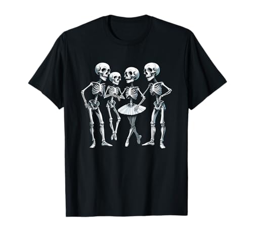 Halloween Ballett Basic Junge und Mädchen Skelette und EIN Tutu T-Shirt Halloween Ballett Basic Junge und Mädchen Skelette und EIN Tutu T-Shirt von Spooky Cool Ballerina Dancer Trick Treat Fun CLR