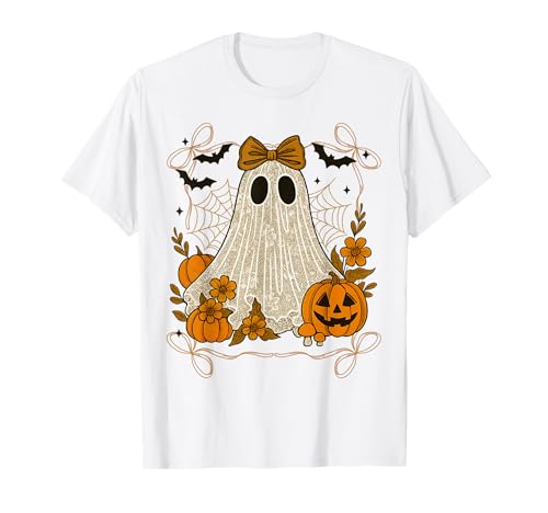 Halloween süße Spitzengeister Bogen Blumen Coquette Frauen T-Shirt von Spooky Coquette Halloween Lace Ghost Bow Cool Tee