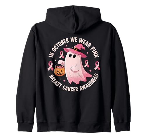 Brustkrebs im Oktober tragen wir rosa Frauen Halloween Kapuzenjacke Brustkrebs im Oktober tragen wir rosa Frauen Halloween Kapuzenjacke von Spooky Cute Breast Cancer Awareness Gifts