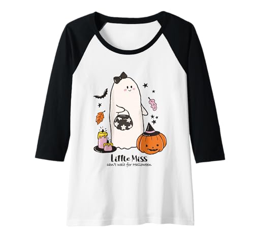 Damen Süßer Geisterkürbis Halloween Trick or Treat Familie Matching Raglan von Spooky Cute Ghost Halloween Squad Matching Apparel
