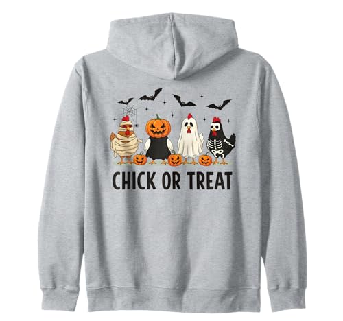 Lustiges Küken oder Leckerli Halloween-Kostüm Kürbis Geist Mama Kapuzenjacke von Spooky Cute Ghost Halloween Squad Matching Apparel