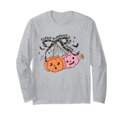 Süßeste Kürbisse im Patch Lustiger Halloween Kürbis Fall Langarmshirt von Spooky Cute Ghost Halloween Squad Matching Apparel