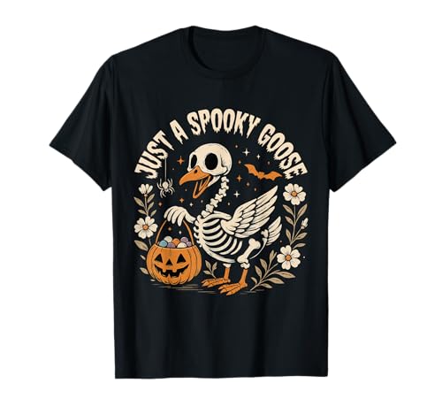 Just a Spooky Goose Skelett Halloween Lustig Frauen Mädchen T-Shirt Just a Spooky Goose Skelett Halloween Lustig Frauen Mädchen T-Shirt von Spooky Cute Halloween Floral Skeleton Goose