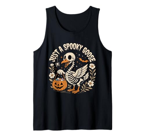 Just a Spooky Goose Skelett Halloween Lustig Frauen Mädchen Tank Top Just a Spooky Goose Skelett Halloween Lustig Frauen Mädchen Tank Top von Spooky Cute Halloween Floral Skeleton Goose