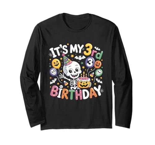 It's My 3rd Birthday Skelett Halloween Kleinkind Junge Mädchen Langarmshirt It's My 3rd Birthday Skelett Halloween Kleinkind Junge Mädchen Langarmshirt von Spooky Cute Toddler Skeleton 3 Years Old Birthday