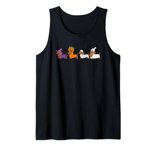 Dackel Halloween Hexe Kürbis Mama Geist Tank Top von Spooky Dachshund Halloween Fun Parade