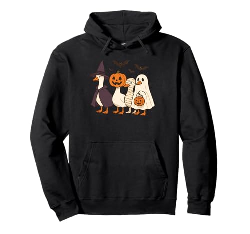 Niedliche Halloween-Gans Hexe Kürbis Mama und Geist Pullover Hoodie Niedliche Halloween-Gans Hexe Kürbis Mama und Geist Pullover Hoodie von Spooky Farmyard Feather Friends