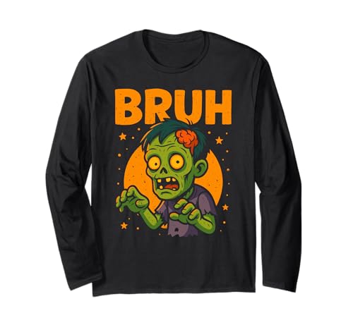 Bruh Zombie, Jungen Mädchen Kinder Halloween Langarmshirt Bruh Zombie, Jungen Mädchen Kinder Halloween Langarmshirt von Spooky Fun Halloween Stuff For Kids