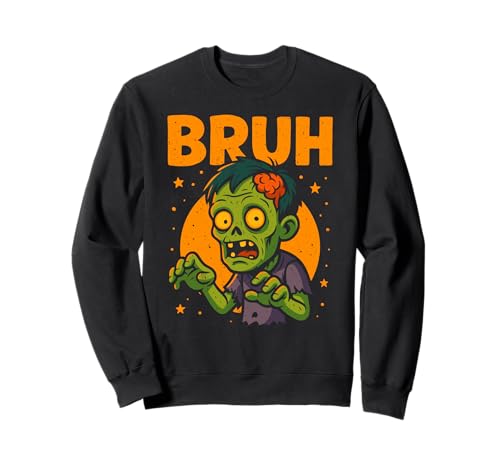 Bruh Zombie, Jungen Mädchen Kinder Halloween Sweatshirt Bruh Zombie, Jungen Mädchen Kinder Halloween Sweatshirt von Spooky Fun Halloween Stuff For Kids
