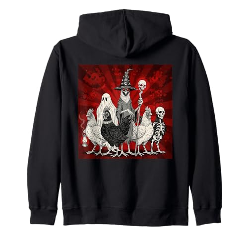 Halloween Lustiges Gruseliges Huhn Kostüm Männer Frauen Kapuzenjacke von Spooky Funny Chicken Halloween Apparel