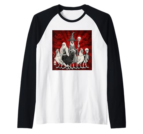 Halloween Lustiges Gruseliges Huhn Kostüm Männer Frauen Raglan Halloween Lustiges Gruseliges Huhn Kostüm Männer Frauen Raglan von Spooky Funny Chicken Halloween Apparel