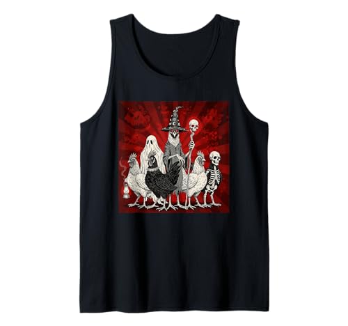 Halloween Lustiges Gruseliges Huhn Kostüm Männer Frauen Tank Top von Spooky Funny Chicken Halloween Apparel