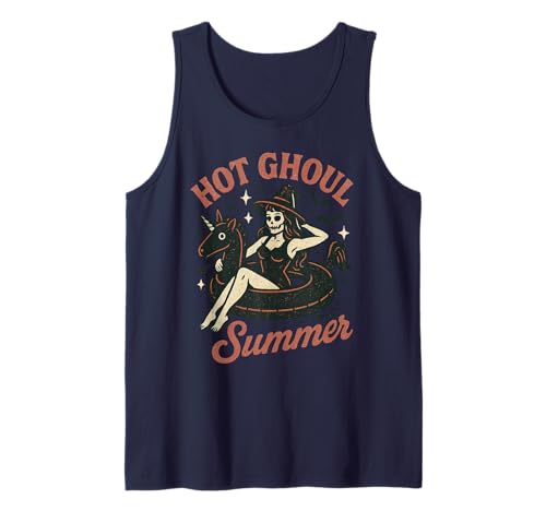Hot Ghoul Sommer Gruselige Skelett Hexe Halloween Strand Mädchen Tank Top von Spooky Funny Summer Vacation Men Women Kids