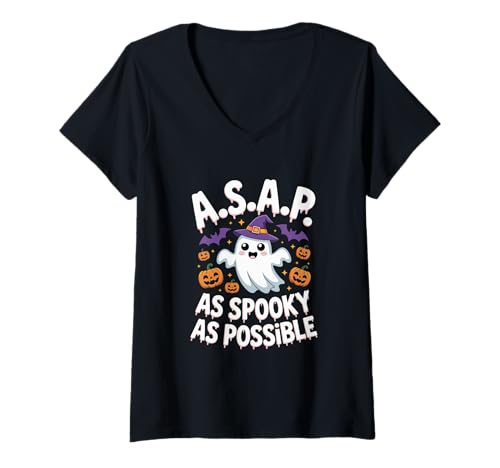 Damen So gruselig wie möglich Lustiges Geister-Halloween T-Shirt mit V-Ausschnitt Damen So gruselig wie möglich Lustiges Geister-Halloween T-Shirt mit V-Ausschnitt von Spooky Ghost Halloween Humor Graphics