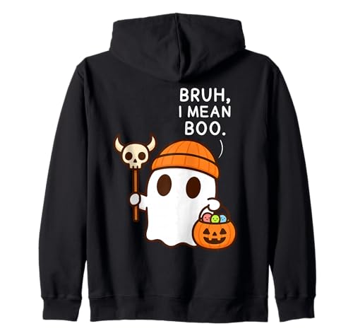 Bruh, I Mean Boo Cute Ghost Funny Halloween Men Women Kids Kapuzenjacke von Spooky Ghost Halloween Tees