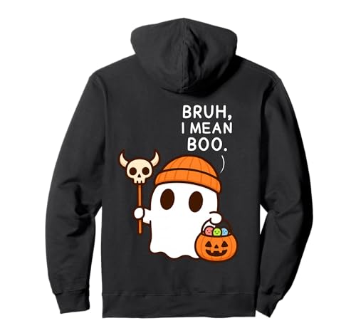 Bruh, I Mean Boo Cute Ghost Funny Halloween Men Women Kids Pullover Hoodie von Spooky Ghost Halloween Tees