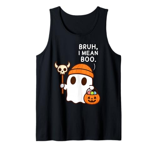 Bruh, I Mean Boo Cute Ghost Funny Halloween Men Women Kids Tank Top von Spooky Ghost Halloween Tees