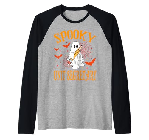 Gruselige Einheit Sekretärin Geist Lustig Halloween Schule Frauen Raglan Gruselige Einheit Sekretärin Geist Lustig Halloween Schule Frauen Raglan von Spooky Ghost Halloween for Teachers And Students