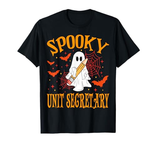 Gruselige Einheit Sekretärin Geist Lustig Halloween Schule Frauen T-Shirt Gruselige Einheit Sekretärin Geist Lustig Halloween Schule Frauen T-Shirt von Spooky Ghost Halloween for Teachers And Students