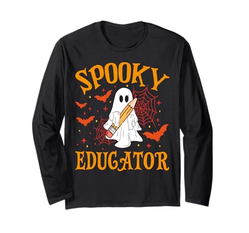 Gruselige Erzieherin Geist Lustig Halloween Schule Frauen Langarmshirt Gruselige Erzieherin Geist Lustig Halloween Schule Frauen Langarmshirt von Spooky Ghost Halloween for Teachers And Students