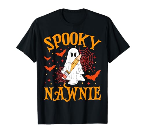 Gruselige Nawnie Ghost Lustig Halloween Schule Frauen T-Shirt Gruselige Nawnie Ghost Lustig Halloween Schule Frauen T-Shirt von Spooky Ghost Halloween for Teachers And Students