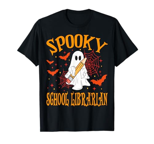 Gruselige Schule Bibliothekar Geist Lustig Halloween Schule Frauen T-Shirt von Spooky Ghost Halloween for Teachers And Students