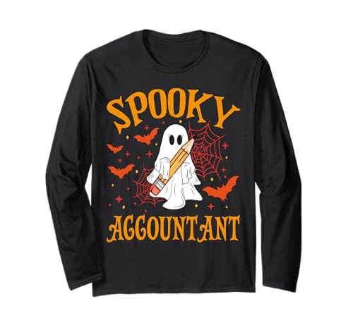 Gruseliger Buchhalter Geist Lustig Halloween Schule Frauen Langarmshirt Gruseliger Buchhalter Geist Lustig Halloween Schule Frauen Langarmshirt von Spooky Ghost Halloween for Teachers And Students
