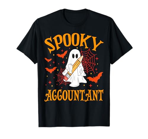 Gruseliger Buchhalter Geist Lustig Halloween Schule Frauen T-Shirt Gruseliger Buchhalter Geist Lustig Halloween Schule Frauen T-Shirt von Spooky Ghost Halloween for Teachers And Students