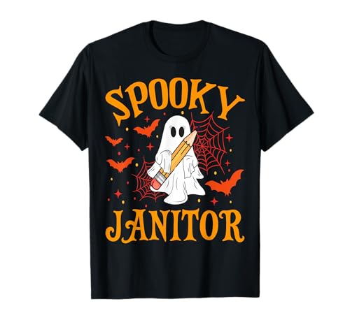 Gruseliger Hausmeister Geist Lustig Halloween Schule Frauen T-Shirt Gruseliger Hausmeister Geist Lustig Halloween Schule Frauen T-Shirt von Spooky Ghost Halloween for Teachers And Students