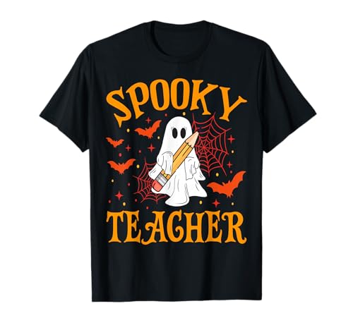 Gruseliger Lehrer Geist Lustig Halloween Schule Frauen T-Shirt Gruseliger Lehrer Geist Lustig Halloween Schule Frauen T-Shirt von Spooky Ghost Halloween for Teachers And Students