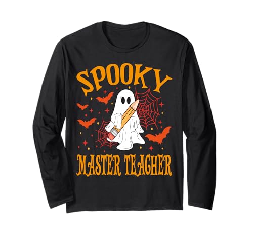 Gruseliger Meister Lehrer Geist Lustig Halloween Schule Frauen Langarmshirt Gruseliger Meister Lehrer Geist Lustig Halloween Schule Frauen Langarmshirt von Spooky Ghost Halloween for Teachers And Students