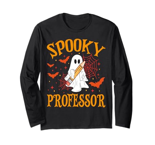 Gruseliger Professor Geist Lustig Halloween Schule Frauen Langarmshirt von Spooky Ghost Halloween for Teachers And Students