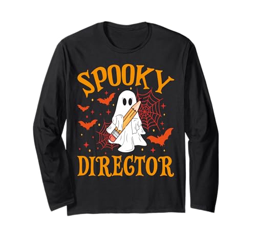 Gruseliger Regisseur Geist Lustig Halloween Schule Frauen Langarmshirt Gruseliger Regisseur Geist Lustig Halloween Schule Frauen Langarmshirt von Spooky Ghost Halloween for Teachers And Students