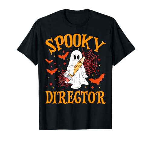 Gruseliger Regisseur Geist Lustig Halloween Schule Frauen T-Shirt von Spooky Ghost Halloween for Teachers And Students