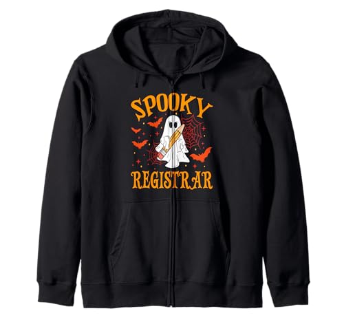 Gruseliger Registrar Ghost Lustig Halloween Schule Frauen Kapuzenjacke Gruseliger Registrar Ghost Lustig Halloween Schule Frauen Kapuzenjacke von Spooky Ghost Halloween for Teachers And Students