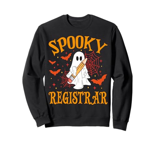 Gruseliger Registrar Ghost Lustig Halloween Schule Frauen Sweatshirt von Spooky Ghost Halloween for Teachers And Students