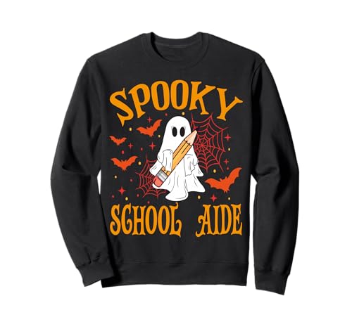 Gruseliger Schulhelfer Geist Lustig Halloween Schule Frauen Sweatshirt von Spooky Ghost Halloween for Teachers And Students