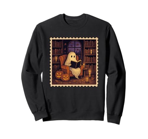 Gemütliches Geisterlesen mit Kürbissen und Kerzen Sweatshirt Gemütliches Geisterlesen mit Kürbissen und Kerzen Sweatshirt von Spooky Ghostly Halloween Library Vibes