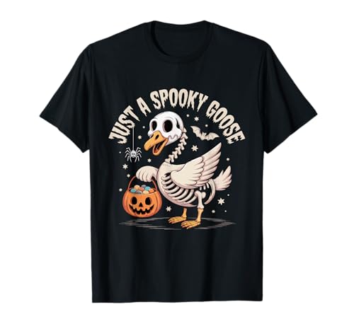 Just a Spooky Goose Süßes Skelett Halloween Frauen Mädchen T-Shirt Just a Spooky Goose Süßes Skelett Halloween Frauen Mädchen T-Shirt von Spooky Goose Halloween Funny Costume