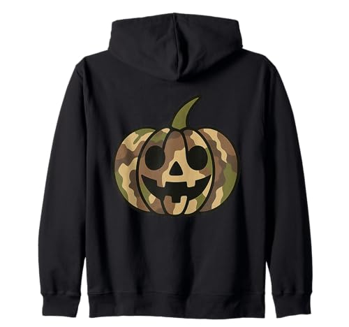Camouflage Kürbis Halloween Herren Damen Kinder Kapuzenjacke von Spooky Halloween Camo Camouflage Pumpkin