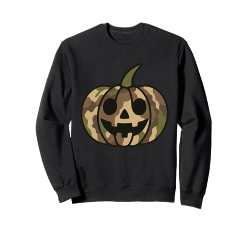 Camouflage Kürbis Halloween Herren Damen Kinder Sweatshirt von Spooky Halloween Camo Camouflage Pumpkin