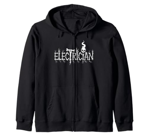 Lustiger Elektriker Halloween Totenkopf Lineman Herren Damen Kapuzenjacke Lustiger Elektriker Halloween Totenkopf Lineman Herren Damen Kapuzenjacke von Spooky Halloween Electrician Skeleton Costume