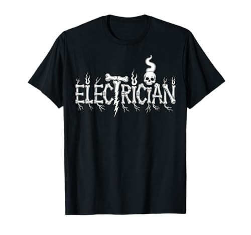 Lustiger Elektriker Halloween Totenkopf Lineman Herren Damen T-Shirt Lustiger Elektriker Halloween Totenkopf Lineman Herren Damen T-Shirt von Spooky Halloween Electrician Skeleton Costume