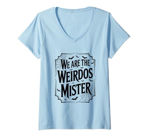 Damen Wir sind die Weirdos Mister Halloween T-Shirt mit V-Ausschnitt Damen Wir sind die Weirdos Mister Halloween T-Shirt mit V-Ausschnitt von Spooky Halloween Weirdo Statement Fun