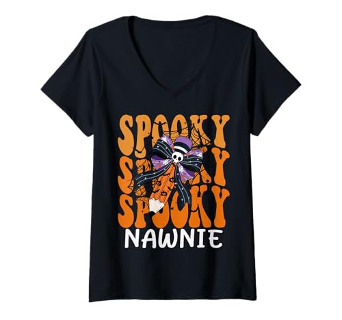 Damen Gruselige Nawnie Halloween Schule T-Shirt mit V-Ausschnitt Damen Gruselige Nawnie Halloween Schule T-Shirt mit V-Ausschnitt von Spooky Halloween for Teachers And Students