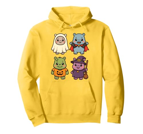 Lustiges Nilpferd Halloween Geist Hexe Zombie Kostüm für Jungen Pullover Hoodie von Spooky Hippo Halloween Costumes Co
