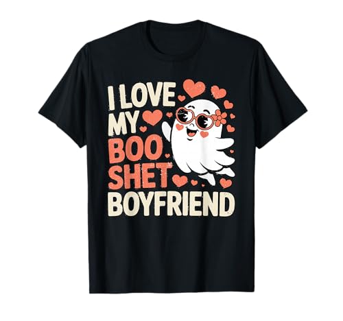 I Love My Boo Sheet Boyfriend Cute Halloween Ghost Girls T-Shirt I Love My Boo Sheet Boyfriend Cute Halloween Ghost Girls T-Shirt von Spooky Love Expressions Arts